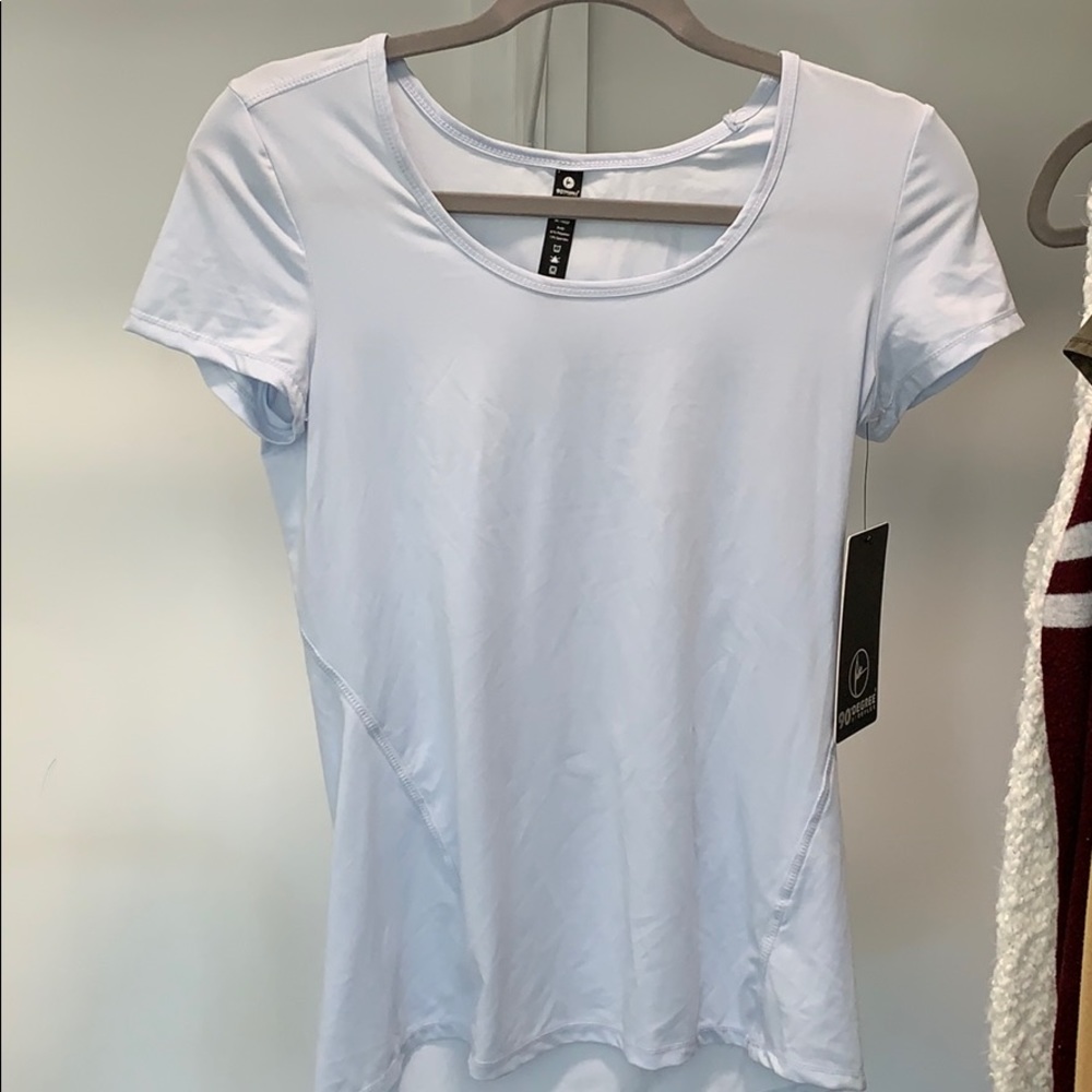 Light blue workout shirt